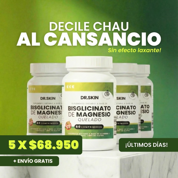 A square ad creative featuring bottles of Magnesium Bisglycinate with a bold headline focusing on fatigue relief and a clear, time-sensitive value offer.
